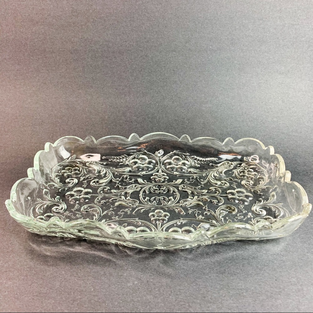 Vintage  Glass Serving Tray